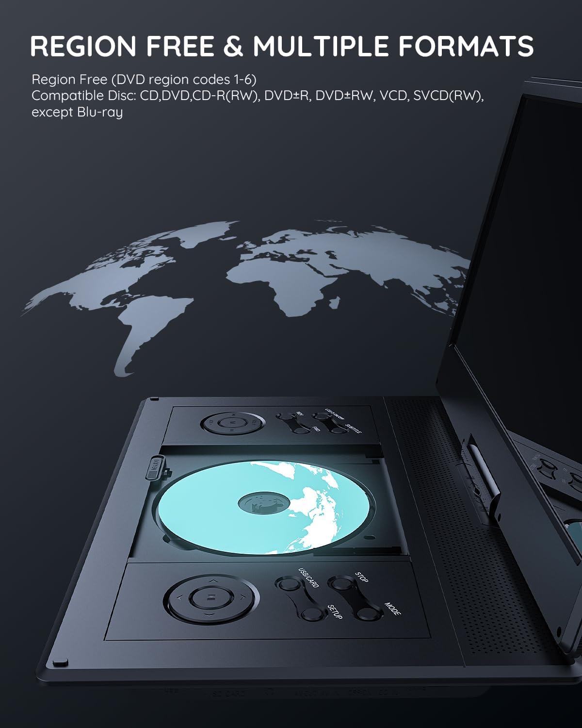 Boifun Portable DVD Player with 14.1" Large HD Screen