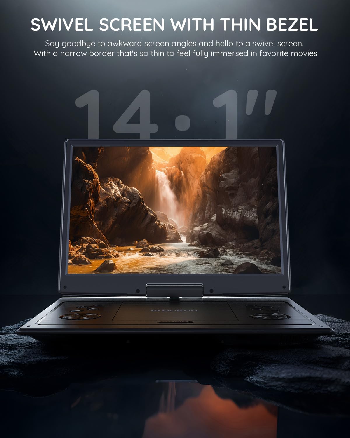 Boifun Portable DVD Player with 14.1" Large HD Screen