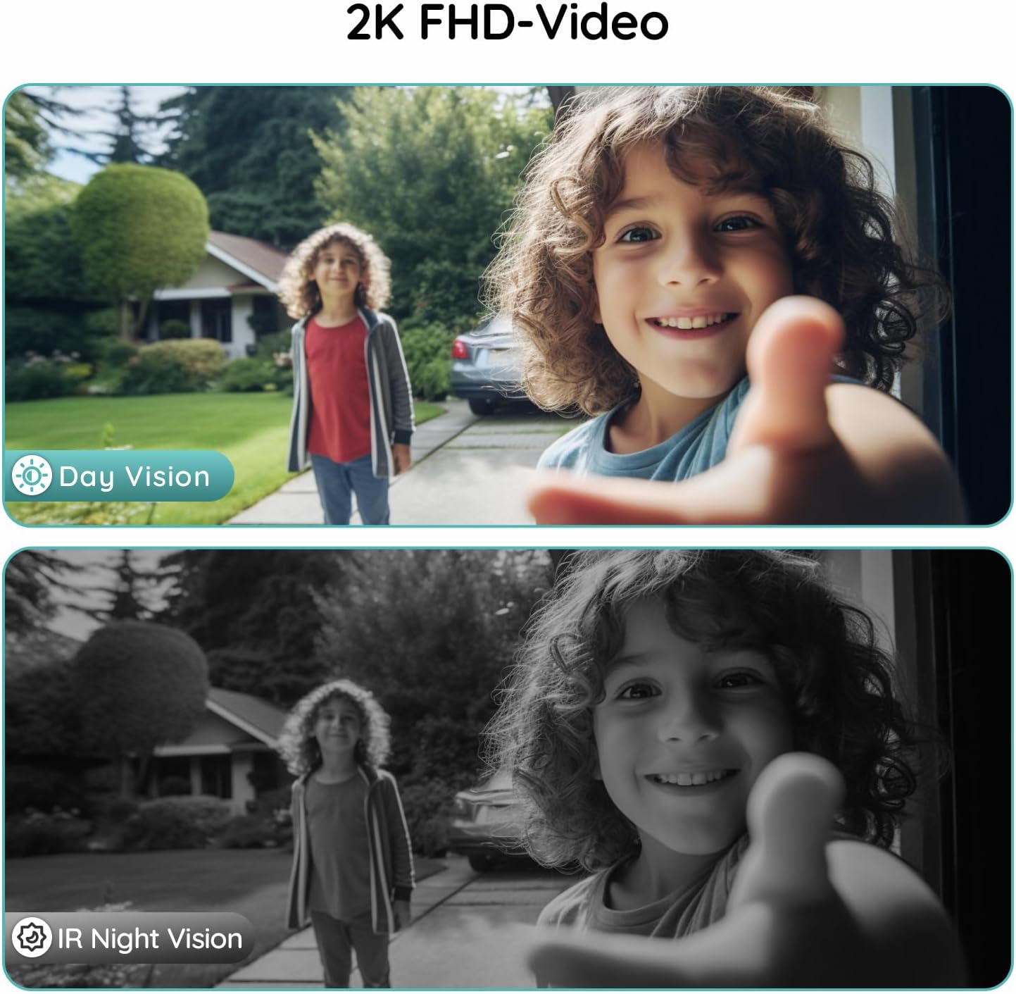 Smart doorbell camera with motion detection & night vision