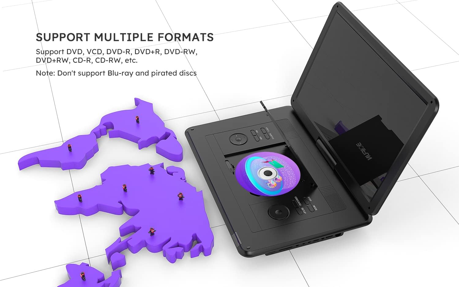 Boifun Portable DVD Player With 15.6-inch HD Rotating Screen