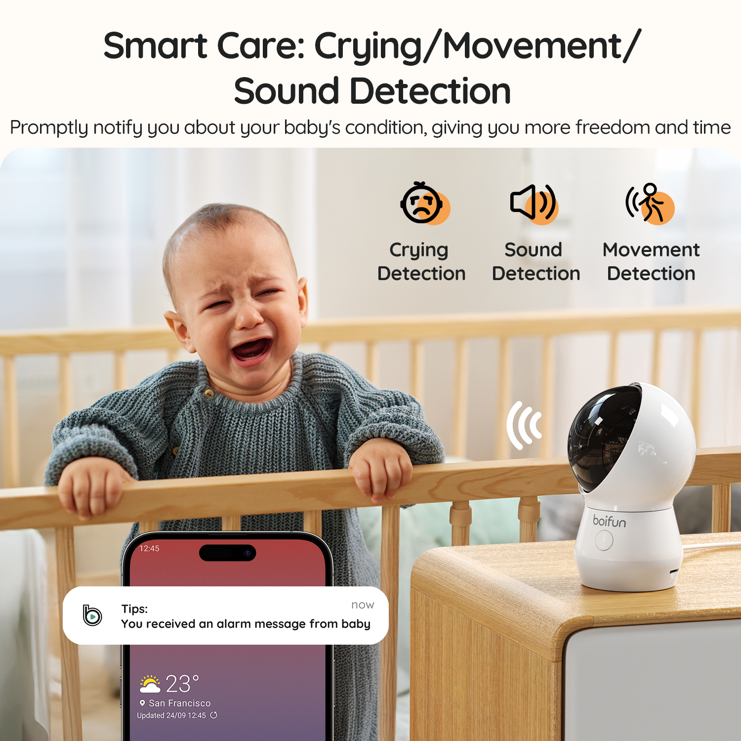 BOIFUN Baby Monitor 4TM With Face Covering Detection（Pre-Sale）